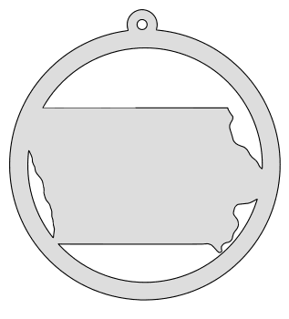 Iowa map inside circle state stencil clip art scroll saw pattern printable downloadable free template, laser cutting, vector graphic, silhouette or cricut design.