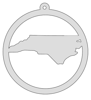 North Carolina map inside circle state stencil clip art scroll saw pattern printable downloadable free template, laser cutting, vector graphic, silhouette or cricut design.