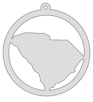 South Carolina map inside circle state stencil clip art scroll saw pattern printable downloadable free template, laser cutting, vector graphic, silhouette or cricut design.