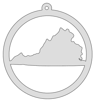 Virginia map inside circle state stencil clip art scroll saw pattern printable downloadable free template, laser cutting, vector graphic, silhouette or cricut design.