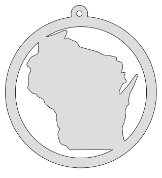 Wisconsin map inside circle state stencil clip art scroll saw pattern printable downloadable free template, laser cutting, vector graphic, silhouette or cricut design.