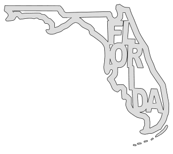 Florida map outline shape state stencil clip art scroll saw pattern printable downloadable free template, laser cutting, vector graphic.