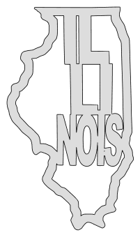 Illinois map outline shape state stencil clip art scroll saw pattern printable downloadable free template, laser cutting, vector graphic.