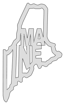 Maine map outline shape state stencil clip art scroll saw pattern printable downloadable free template, laser cutting, vector graphic.