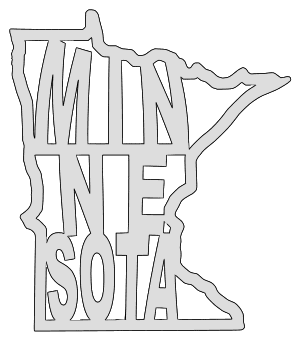 Minnesota map outline shape state stencil clip art scroll saw pattern printable downloadable free template, laser cutting, vector graphic.