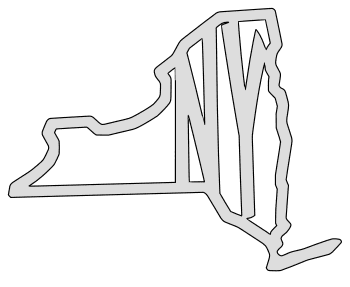 New York map outline shape state stencil clip art scroll saw pattern printable downloadable free template, laser cutting, vector graphic.