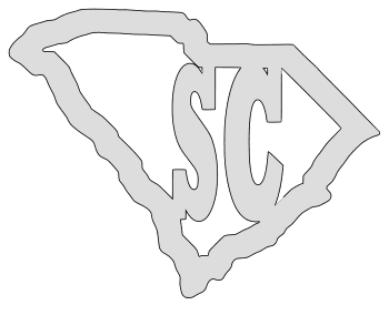 South Carolina map outline shape state stencil clip art scroll saw pattern printable downloadable free template, laser cutting, vector graphic.