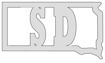 South Dakota map outline shape state stencil clip art scroll saw pattern printable downloadable free template, laser cutting, vector graphic.