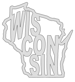 Wisconsin map outline shape state stencil clip art scroll saw pattern printable downloadable free template, laser cutting, vector graphic.
