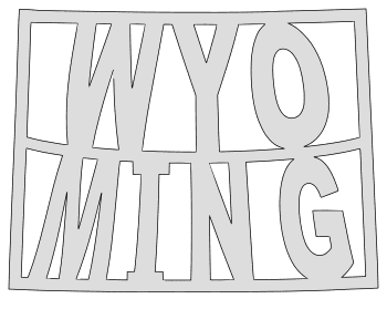 Wyoming map outline shape state stencil clip art scroll saw pattern printable downloadable free template, laser cutting, vector graphic.