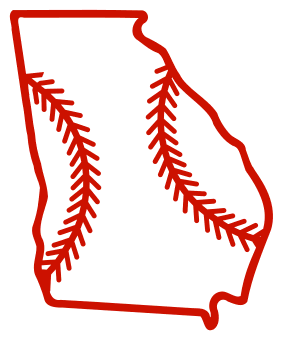 Free Georgia outline with baseball stitches or softball stitches, cricut or Silhouette design, vector image, pattern, map shape cutting file.