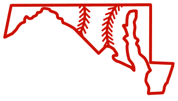 Free Maryland outline with baseball stitches or softball stitches, cricut or Silhouette design, vector image, pattern, map shape cutting file.