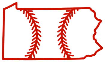 Free Pennsylvania outline with baseball stitches or softball stitches, cricut or Silhouette design, vector image, pattern, map shape cutting file.