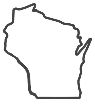 Wisconsin Map Outline Printable State Shape Stencil Pattern DIY   Wisconsin Thick Outline 444444 