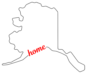 Free Alaska outline with HOME on border, cricut or Silhouette design, vector image, pattern, map shape 
cutting file.