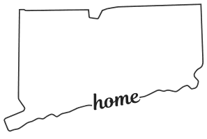 Connecticut outline with HOME on border, free, printable, cricut or Silhouette design, vector image, pattern, map shape, cutting file.