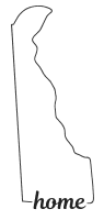 Delaware outline with HOME on border, free, printable, cricut or Silhouette design, vector image, pattern, map shape, cutting file.