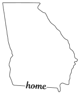 Georgia outline with HOME on border, free, printable, cricut or Silhouette design, vector image, pattern, map shape, cutting file.