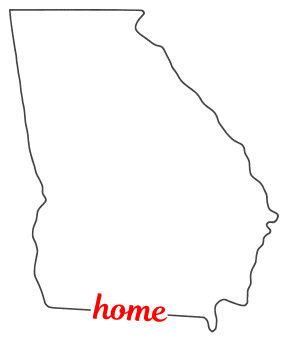 Free Georgia outline with HOME on border, cricut or Silhouette design, vector image, pattern, map shape 
cutting file.