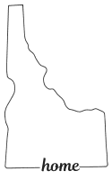 Idaho outline with HOME on border, free, printable, cricut or Silhouette design, vector image, pattern, map shape, cutting file.
