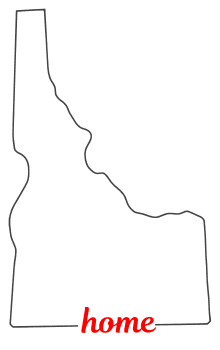 Free Idaho outline with HOME on border, cricut or Silhouette design, vector image, pattern, map shape 
cutting file.
