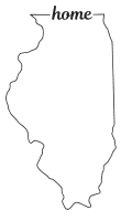 Illinois outline with HOME on border, free, printable, cricut or Silhouette design, vector image, pattern, map shape, cutting file.