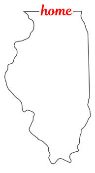 Free Illinois outline with HOME on border, cricut or Silhouette design, vector image, pattern, map shape 
cutting file.