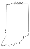 Indiana outline with HOME on border, free, printable, cricut or Silhouette design, vector image, pattern, map shape, cutting file.