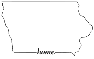 Iowa outline with HOME on border, free, printable, cricut or Silhouette design, vector image, pattern, map shape, cutting file.