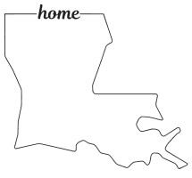 Louisiana outline with HOME on border, free, printable, cricut or Silhouette design, vector image, pattern, map shape, cutting file.