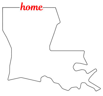 Free Louisiana outline with HOME on border, cricut or Silhouette design, vector image, pattern, map shape 
cutting file.