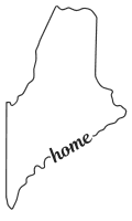 Maine outline with HOME on border, free, printable, cricut or Silhouette design, vector image, pattern, map shape, cutting file.