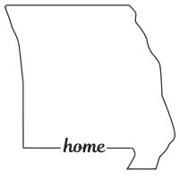 Missouri outline with HOME on border, free, printable, cricut or Silhouette design, vector image, pattern, map shape, cutting file.