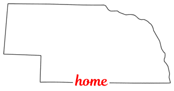 Free Nebraska outline with HOME on border, cricut or Silhouette design, vector image, pattern, map shape 
cutting file.