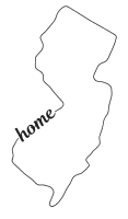 New Jersey outline with HOME on border, free, printable, cricut or Silhouette design, vector image, pattern, map shape, cutting file.