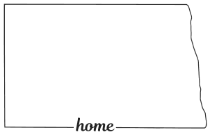 North Dakota outline with HOME on border, free, printable, cricut or Silhouette design, vector image, pattern, map shape, cutting file.
