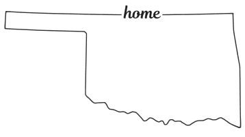 Oklahoma outline with HOME on border, free, printable, cricut or Silhouette design, vector image, pattern, map shape, cutting file.