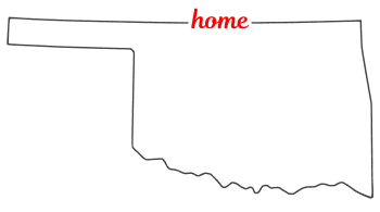 Free Oklahoma outline with HOME on border, cricut or Silhouette design, vector image, pattern, map shape 
cutting file.