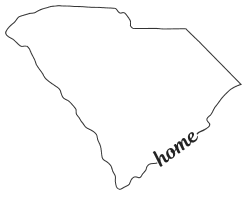 South Carolina outline with HOME on border, free, printable, cricut or Silhouette design, vector image, pattern, map shape, cutting file.