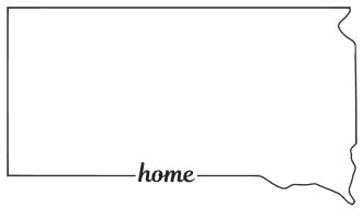 South Dakota outline with HOME on border, free, printable, cricut or Silhouette design, vector image, pattern, map shape, cutting file.