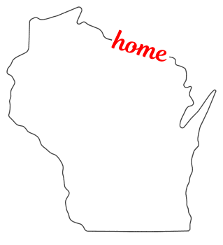 Free Wisconsin outline with HOME on border, cricut or Silhouette design, vector image, pattern, map shape 
cutting file.