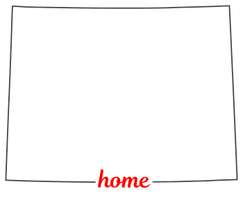 Free Wyoming outline with HOME on border, cricut or Silhouette design, vector image, pattern, map shape 
cutting file.