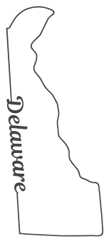 Free Delaware outline with state name on border, cricut or Silhouette design, vector image, pattern, map 
shape cutting file.
