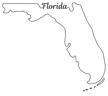 Free Florida outline with state name on border, cricut or Silhouette design, vector image, pattern, map 
shape cutting file.