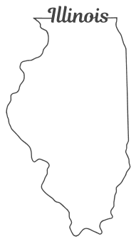Free Illinois outline with state name on border, cricut or Silhouette design, vector image, pattern, map 
shape cutting file.