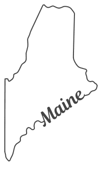 Free Maine outline with state name on border, cricut or Silhouette design, vector image, pattern, map 
shape cutting file.