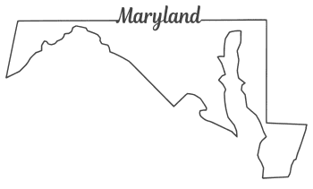 Free Maryland outline with state name on border, cricut or Silhouette design, vector image, pattern, map 
shape cutting file.