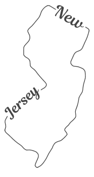 Free New Jersey outline with state name on border, cricut or Silhouette design, vector image, pattern, map 
shape cutting file.
