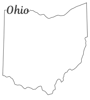 Free Ohio outline with state name on border, cricut or Silhouette design, vector image, pattern, map 
shape cutting file.