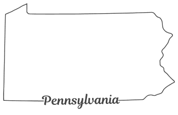 Free Pennsylvania outline with state name on border, cricut or Silhouette design, vector image, pattern, map 
shape cutting file.